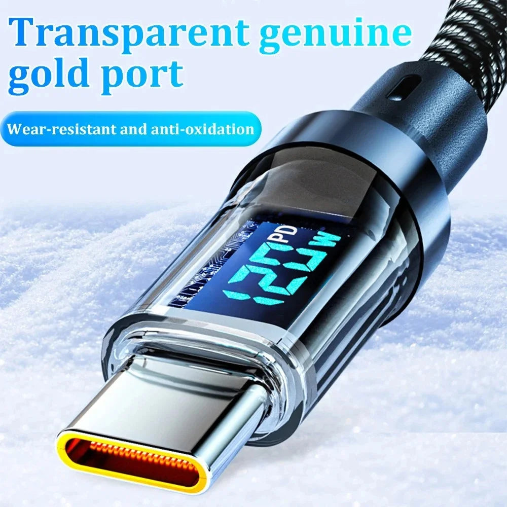 120W Type C Cable Super Fast Charging USB C To USB C Phone Charger Data Cord For iPhone Samsung Xiaomi Huawei Quick Charge Cable