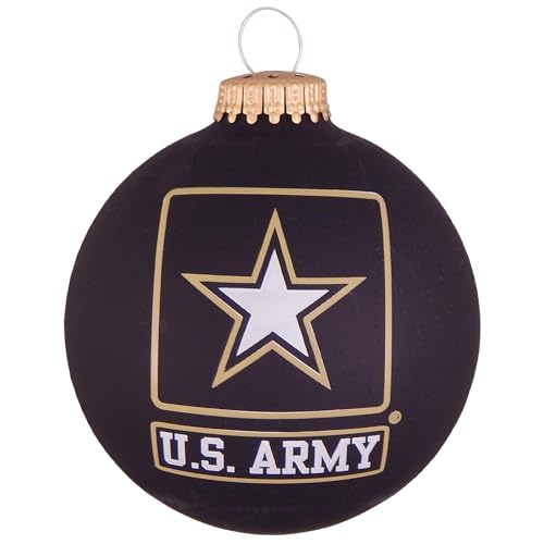 Christmas Tree Ornaments Made in The USA - 80mm / 3.25" Decorated Collectible Glass Balls from Christmas by Krebs - Handmade Hanging Holiday Decoration for Trees