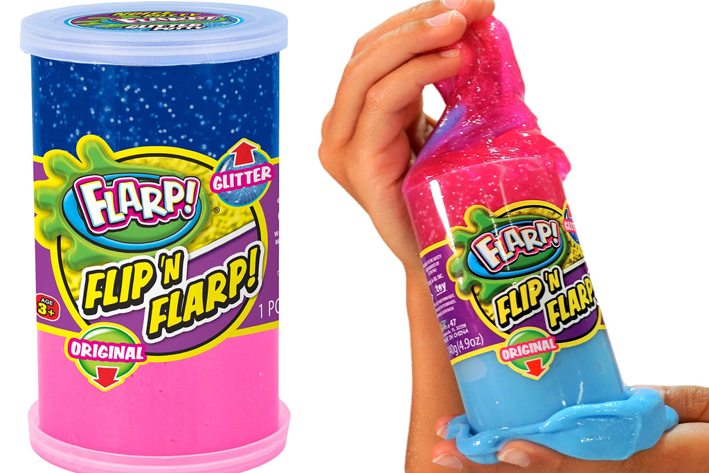 JA-RU Flip & Flarp Noise Putty for Kids Double Pack Original & Glitter (Unit) Farrt Gas Noise Maker Slime Scented Putty Fidget Stress Toy for Boys, Girls & Adults. 047
