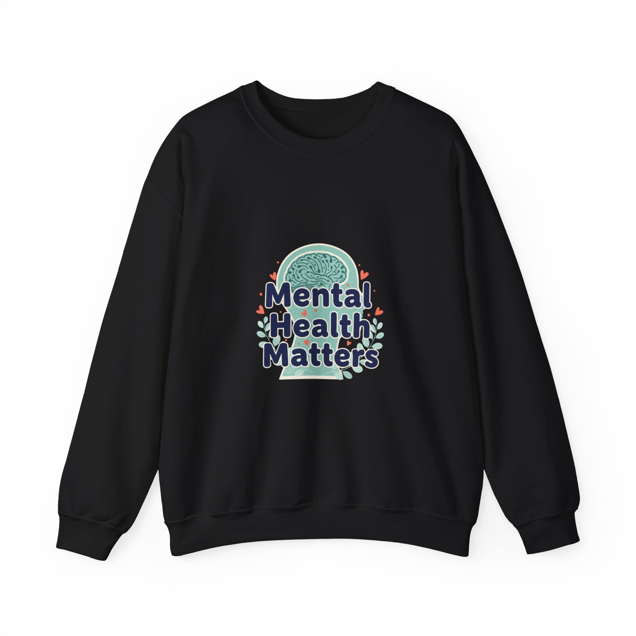 Mental Health Matters Sweatshirt | chrome text design, reflective typography