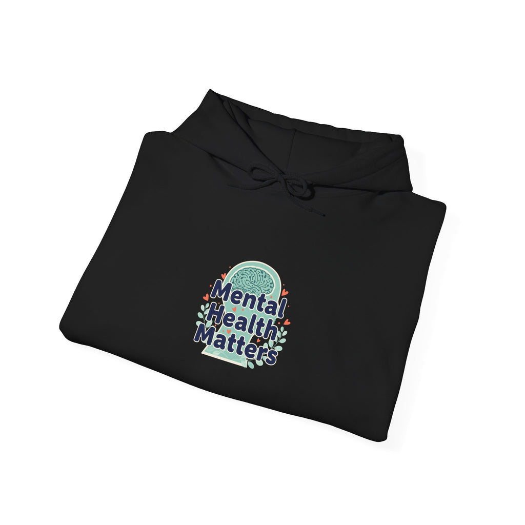 Mental Health Matters Hoodie | chrome text design, reflective typography