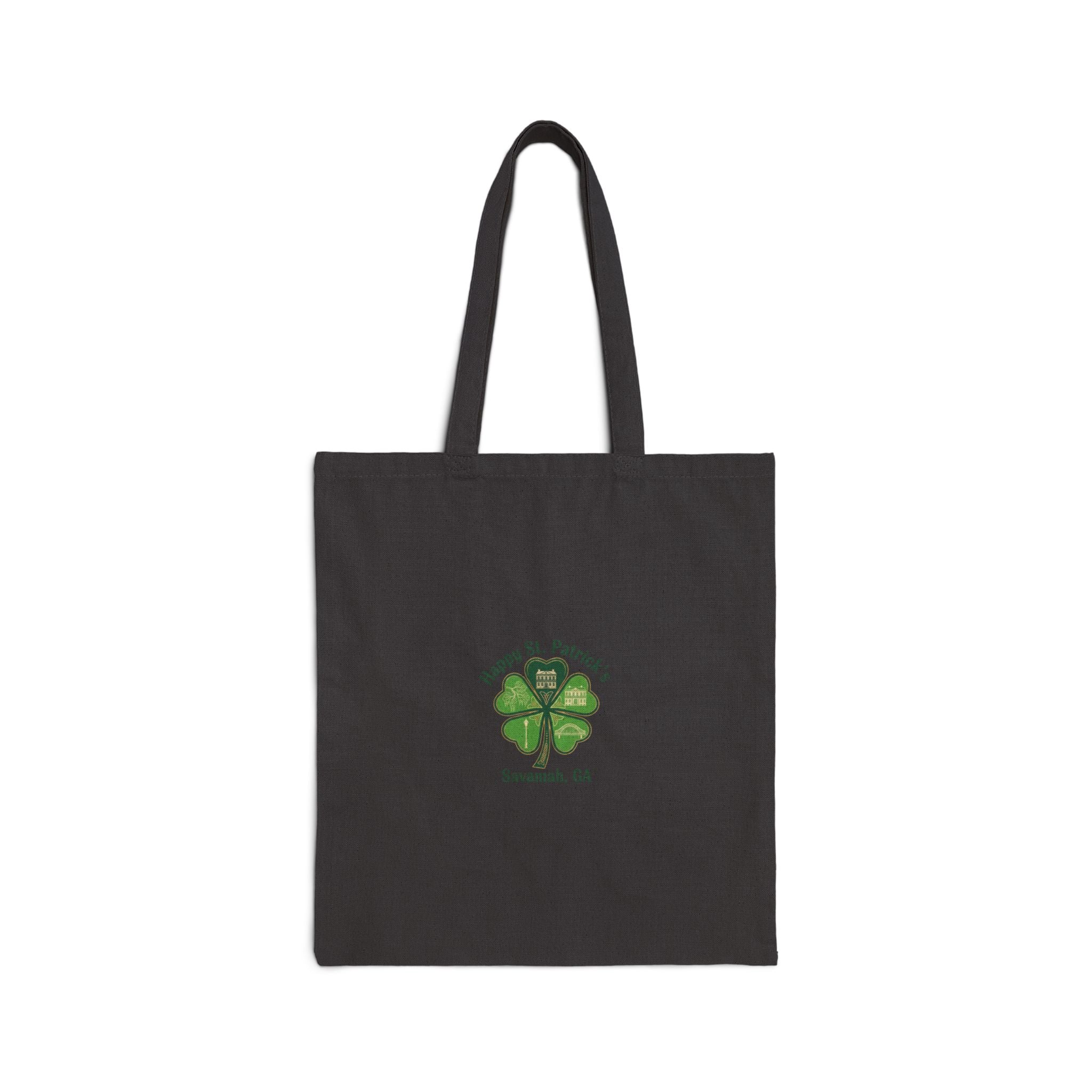 Minimal Clover Icon Tote | tiny shamrock print, subtle luck graphic