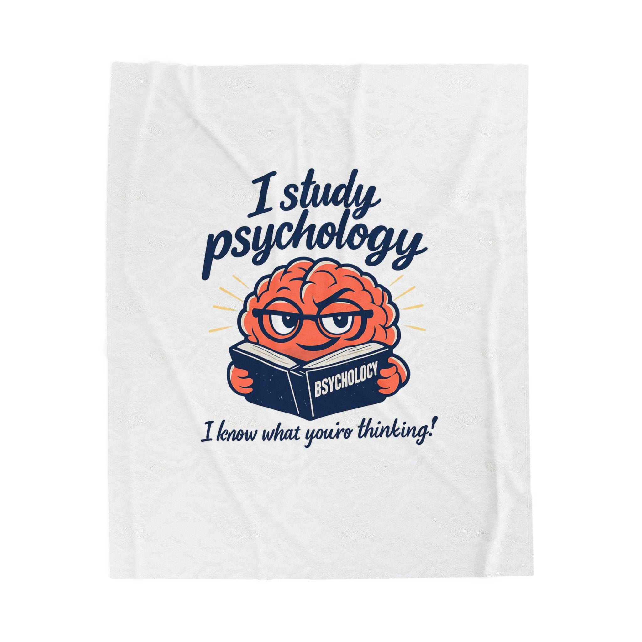 Psychology Brain Illustration Velveteen Plush Blanket | office humor, corporate irony