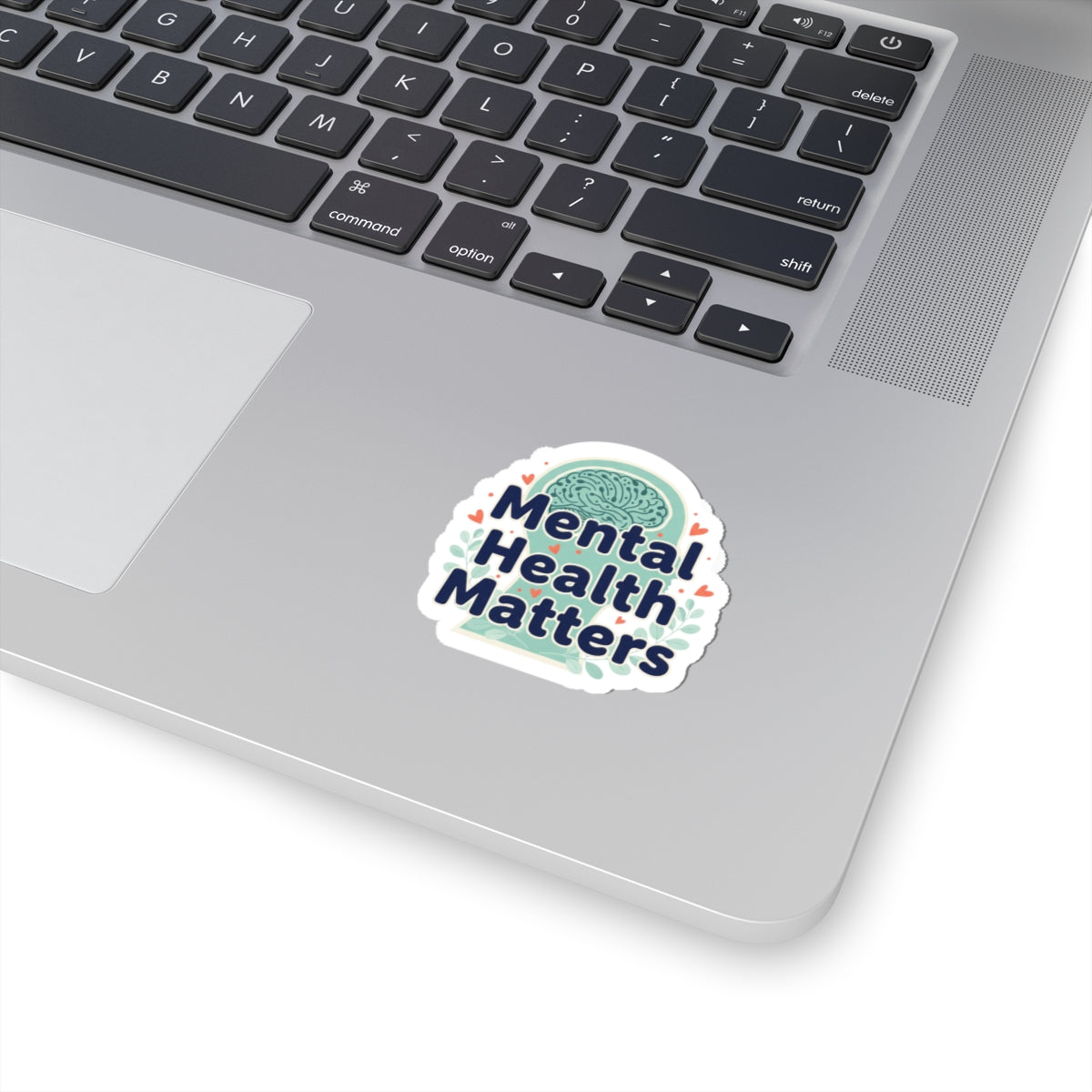 Mental Health Matters Sticker | chrome text design, reflective typography