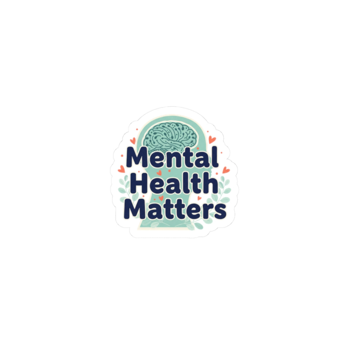 Mental Health Matters Sticker | chrome text design, reflective typography