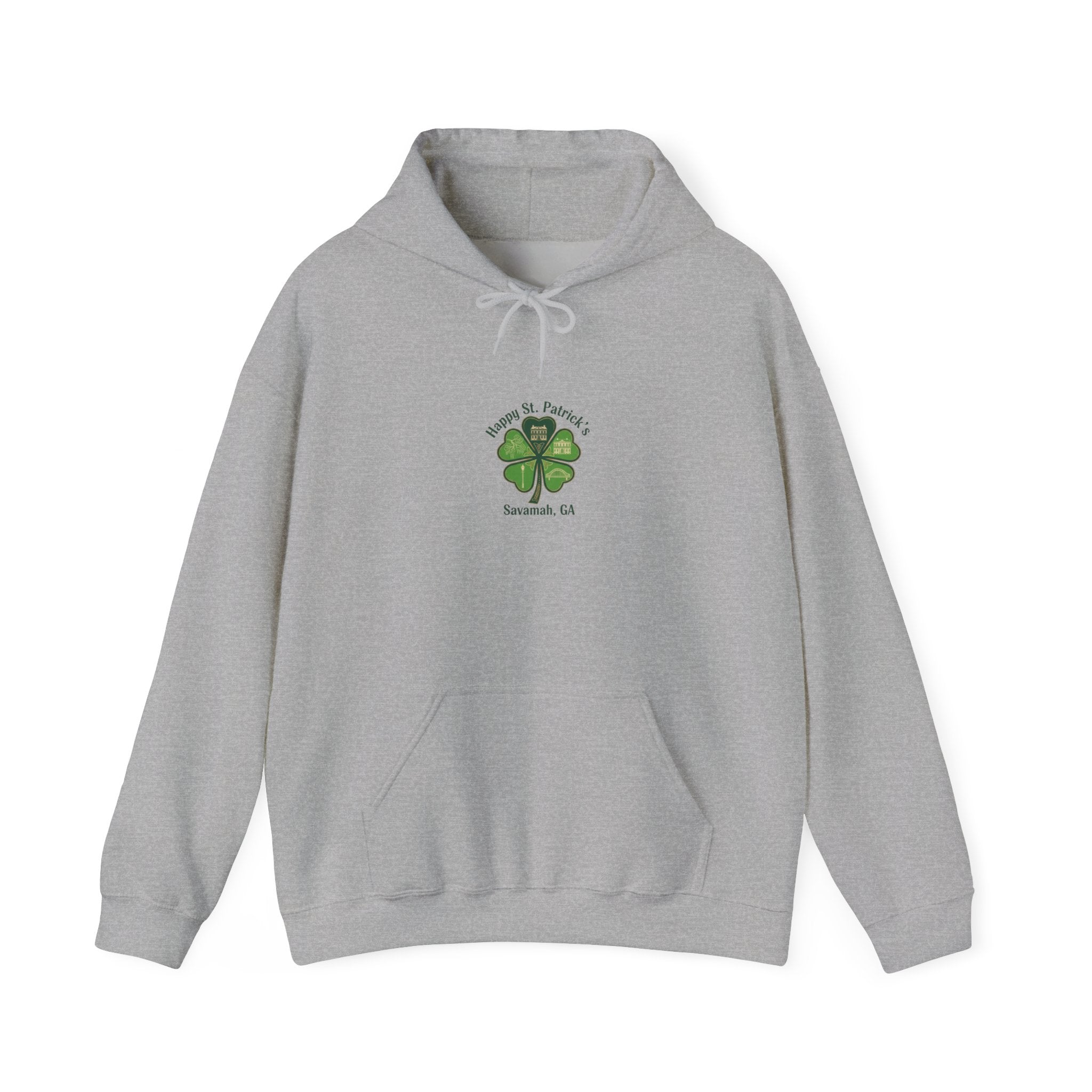 Minimal Clover Icon Hoodie | tiny shamrock print, subtle luck graphic