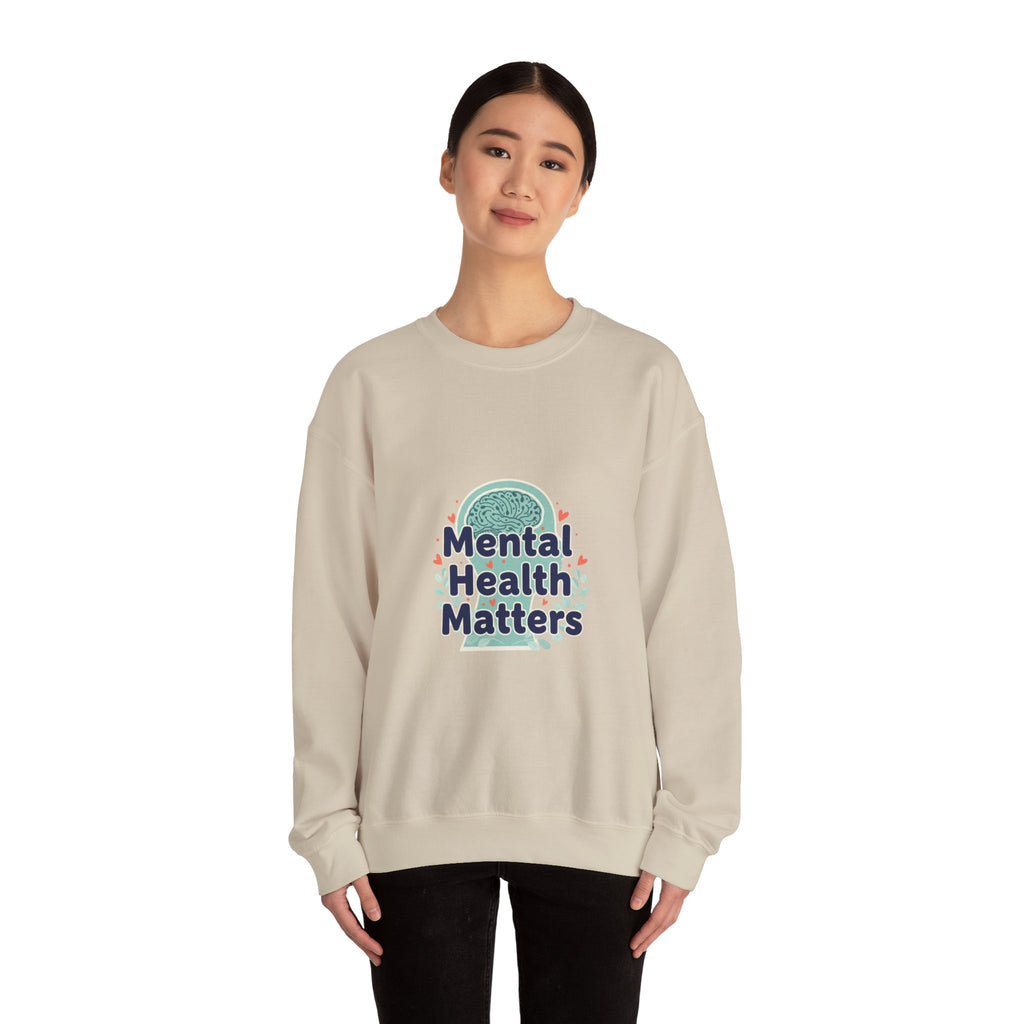 Mental Health Matters Sweatshirt | chrome text design, reflective typography