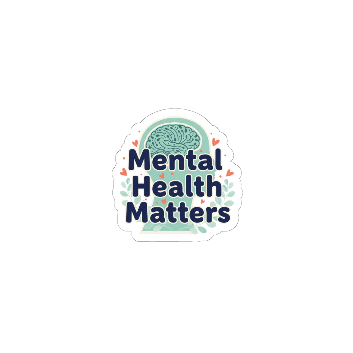 Mental Health Matters Sticker | chrome text design, reflective typography