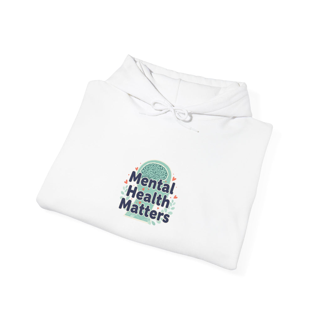 Mental Health Matters Hoodie | chrome text design, reflective typography