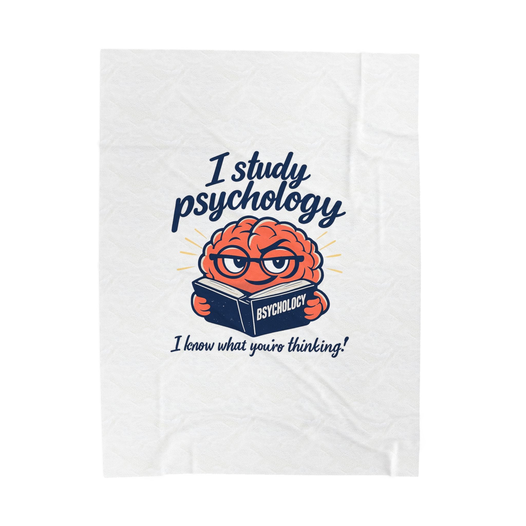 Psychology Brain Illustration Velveteen Plush Blanket | office humor, corporate irony