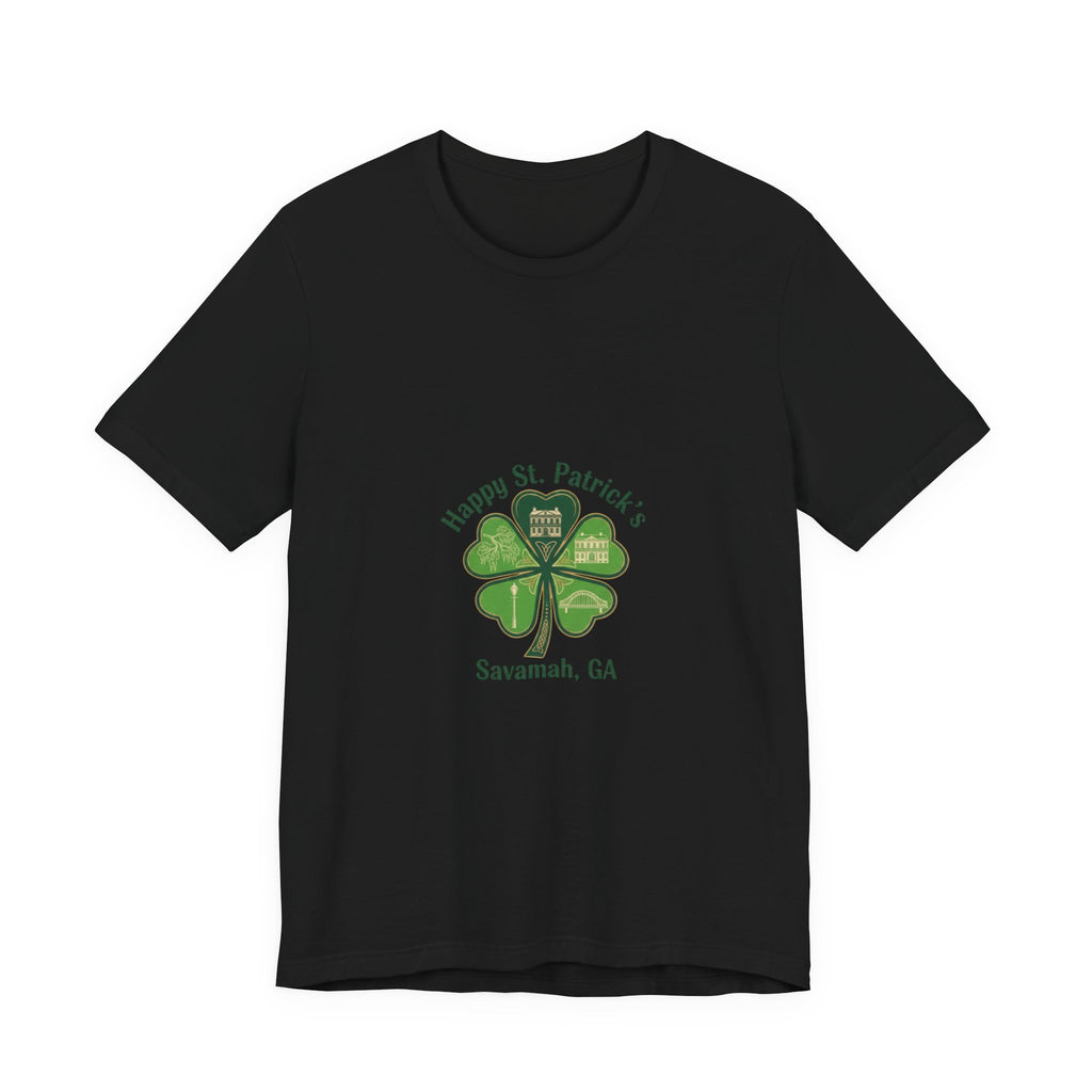 minimal clover icon Tee | tiny shamrock print, subtle luck graphic