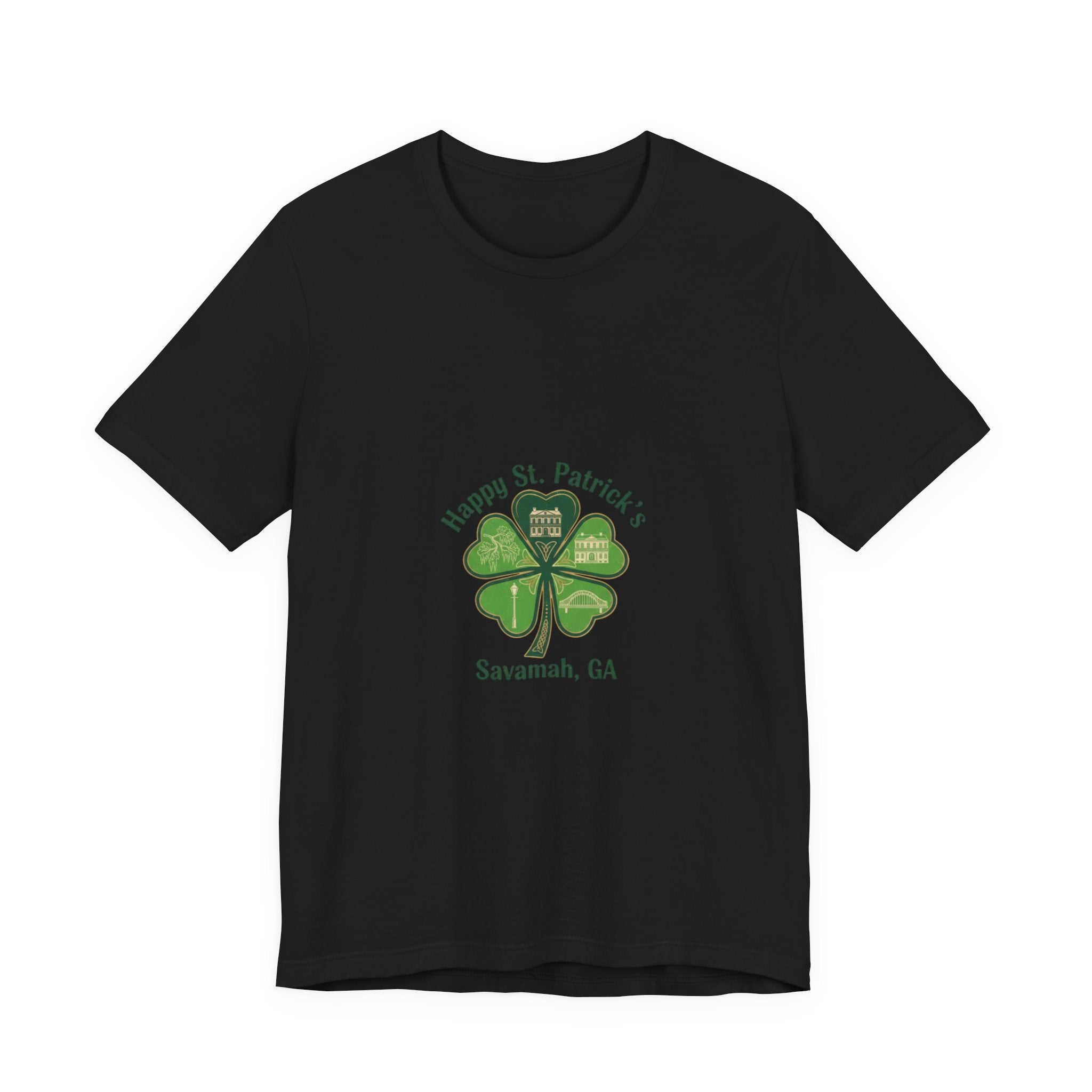 minimal clover icon Tee | tiny shamrock print, subtle luck graphic
