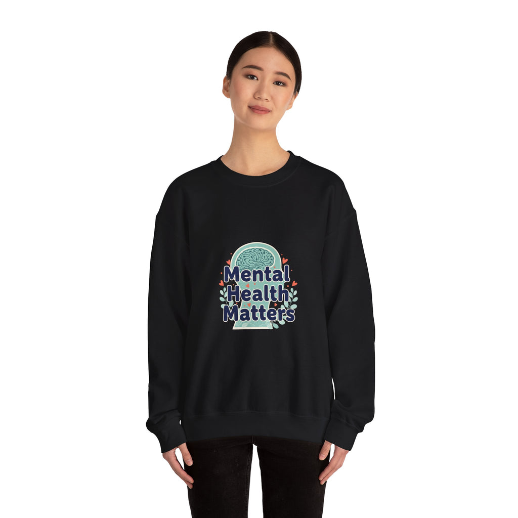 Mental Health Matters Sweatshirt | chrome text design, reflective typography