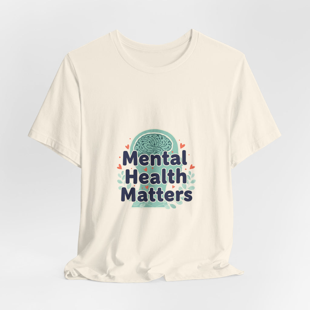 Mental Health Matters Tee | chrome text design, reflective typography