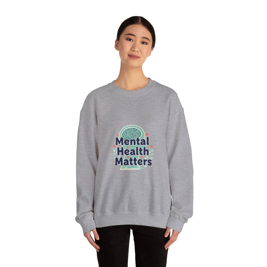 Mental Health Matters Sweatshirt | chrome text design, reflective typography