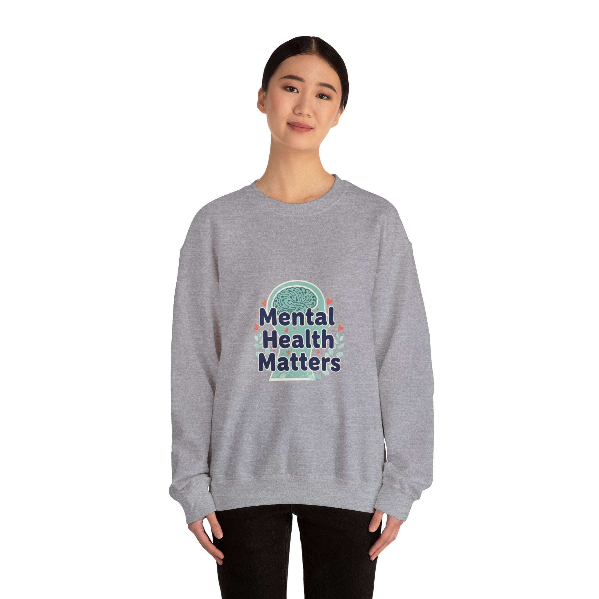 Mental Health Matters Sweatshirt | chrome text design, reflective typography