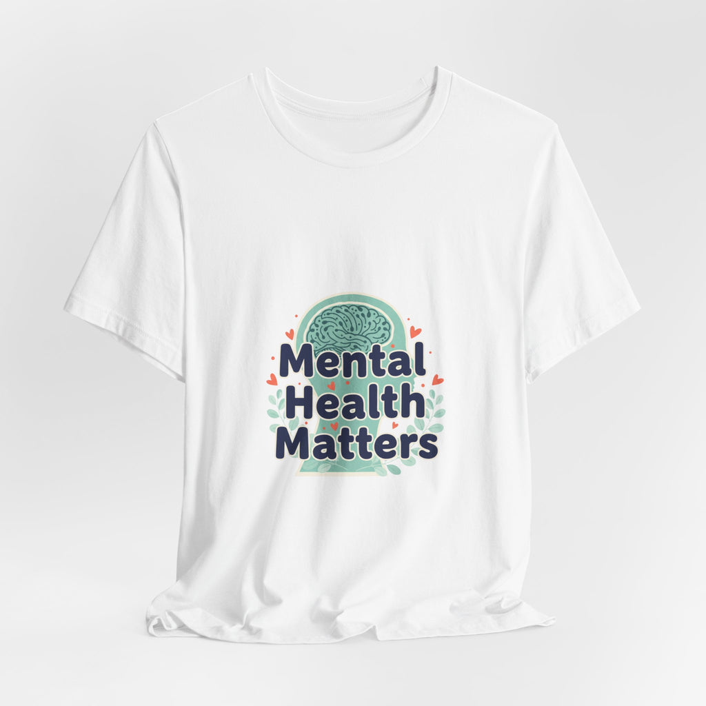 Mental Health Matters Tee | chrome text design, reflective typography