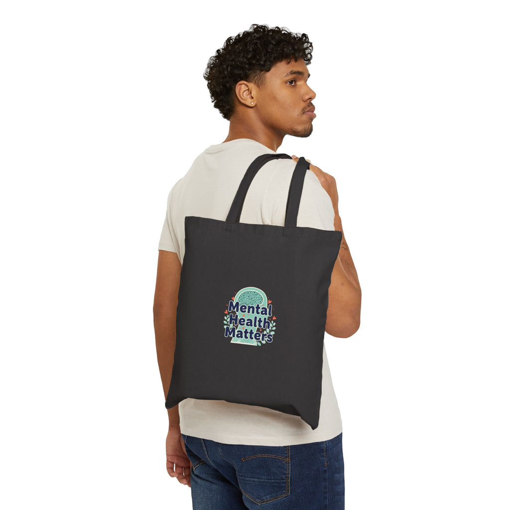 Mental Health Matters Tote | chrome text design, reflective typography
