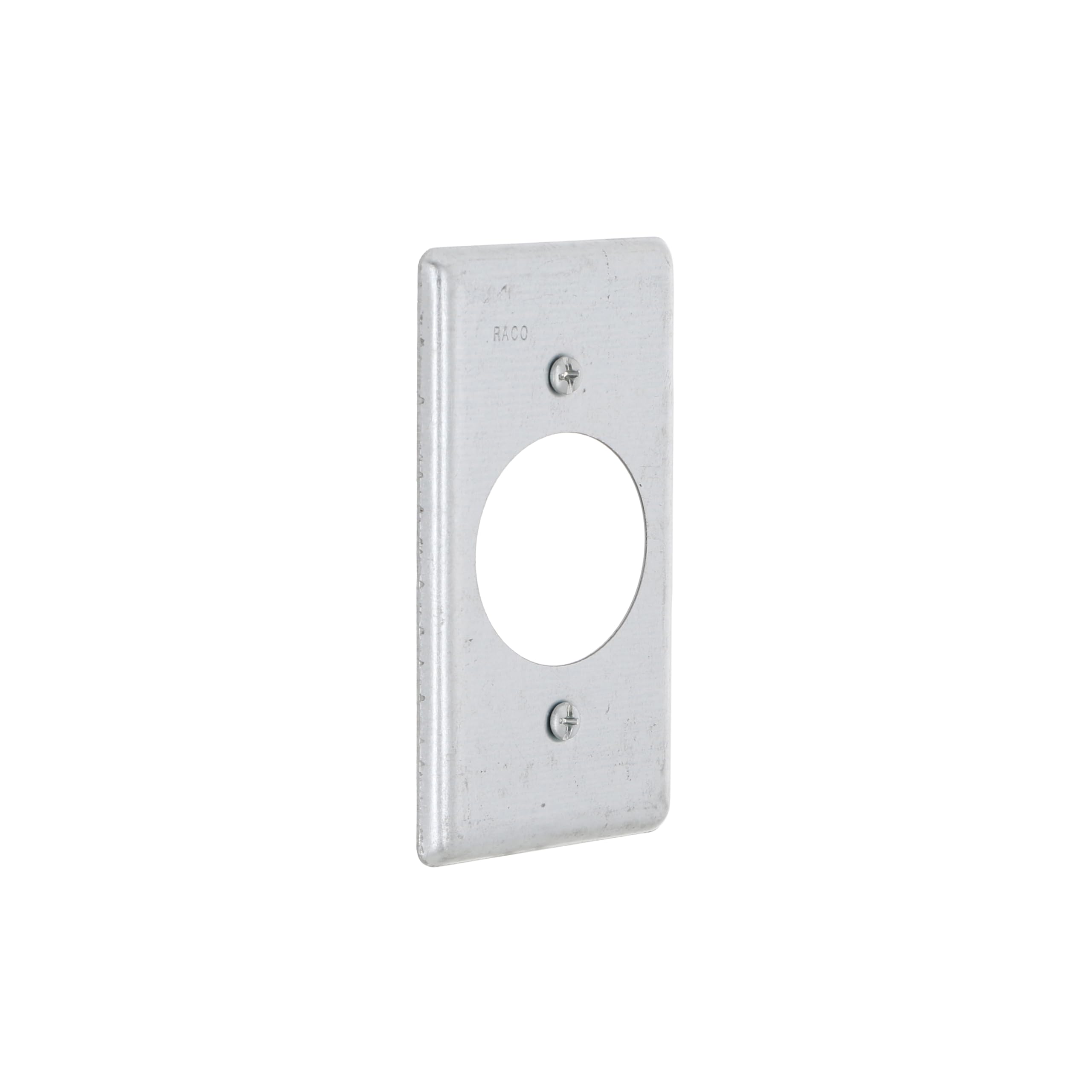 Hubbell 867 Raco Handy Box Cover with (1) 20A 1.59" Diameter Receptacle, 4-3/16" L X 2-5/16" W