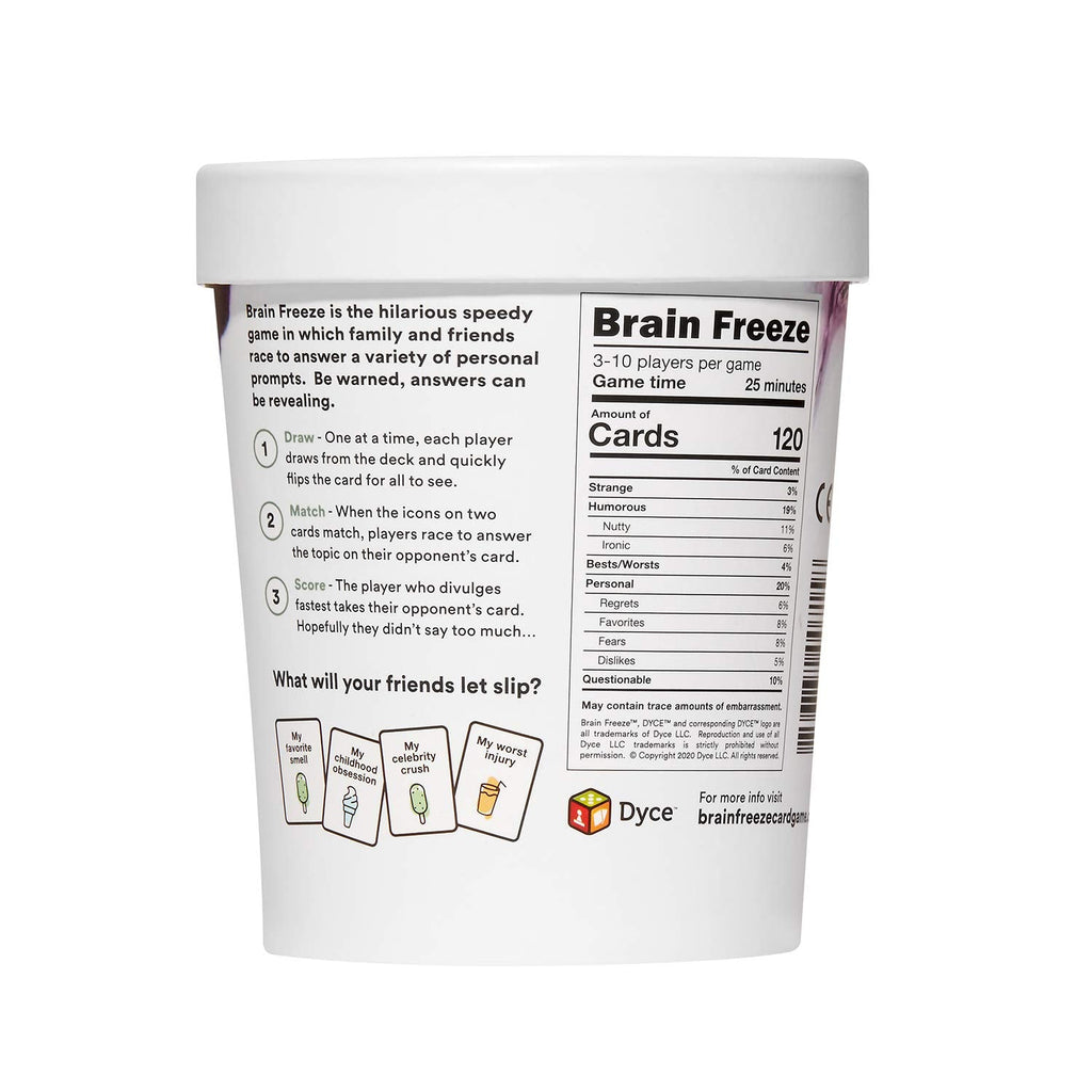 Brain Freeze Party Game - The Hilarious Speak-Before-You-Think Family Card Game for White Elephant Parties, Stocking Stuffers and Board Games Night