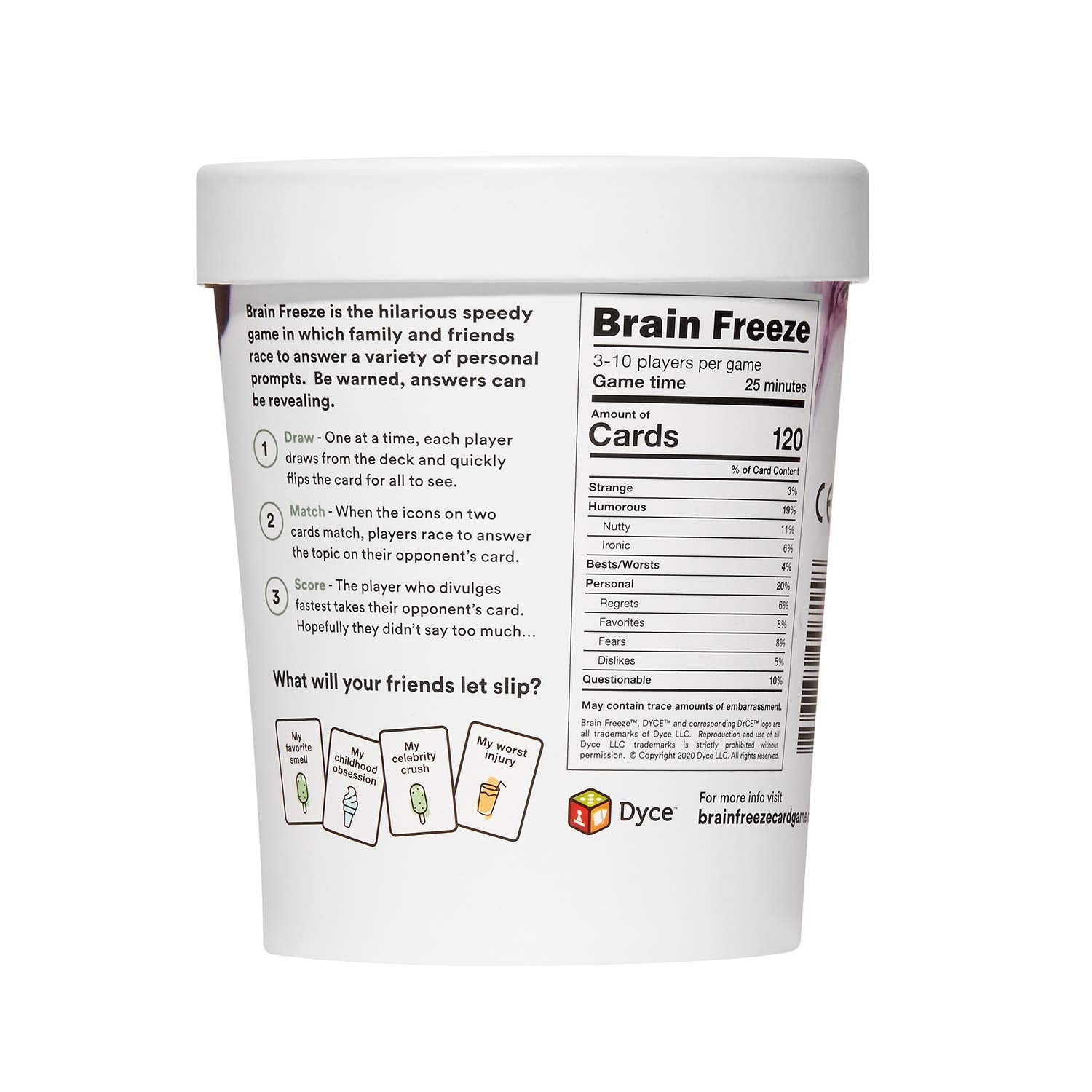 Brain Freeze Party Game - The Hilarious Speak-Before-You-Think Family Card Game for White Elephant Parties, Stocking Stuffers and Board Games Night