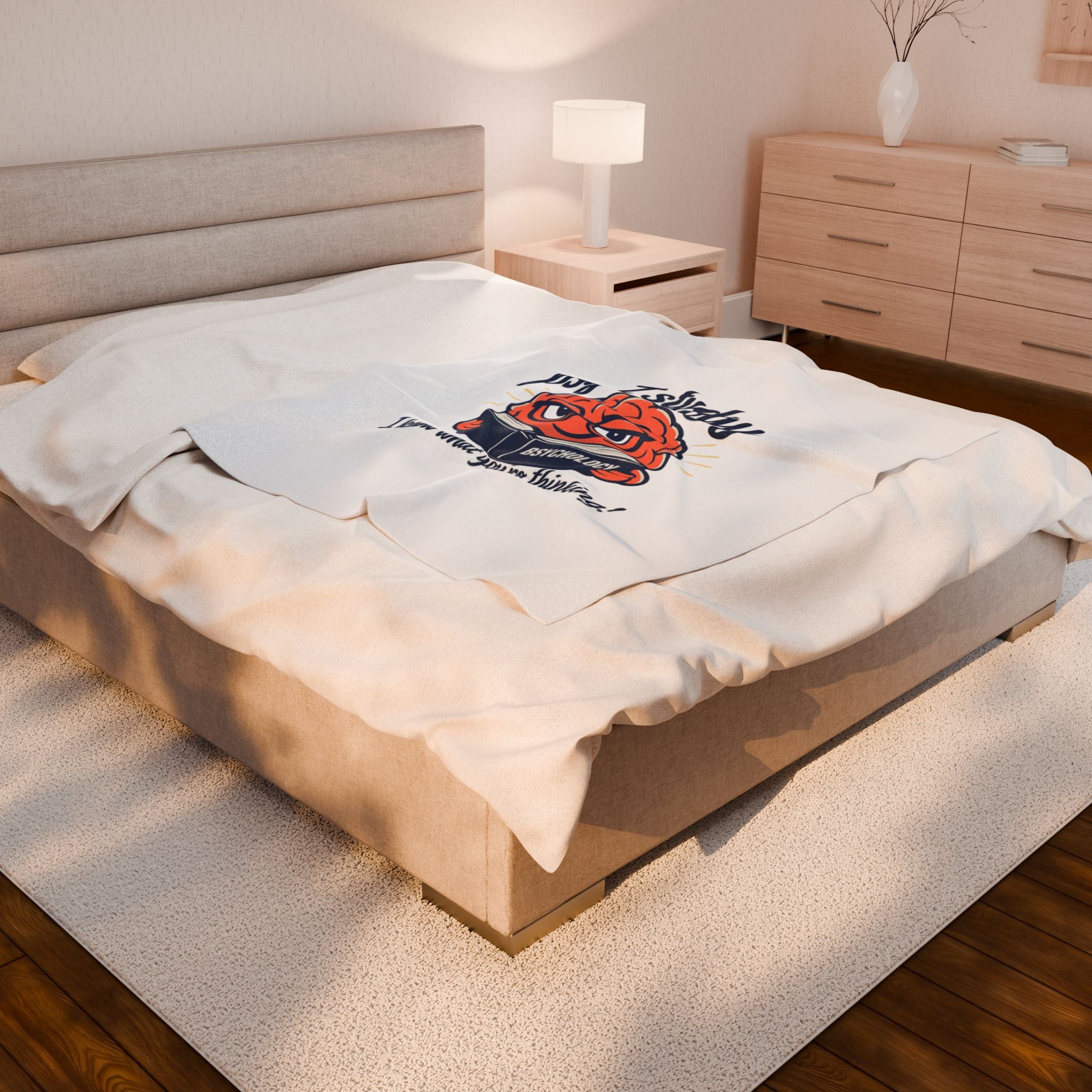 Psychology Brain Illustration Velveteen Plush Blanket | office humor, corporate irony