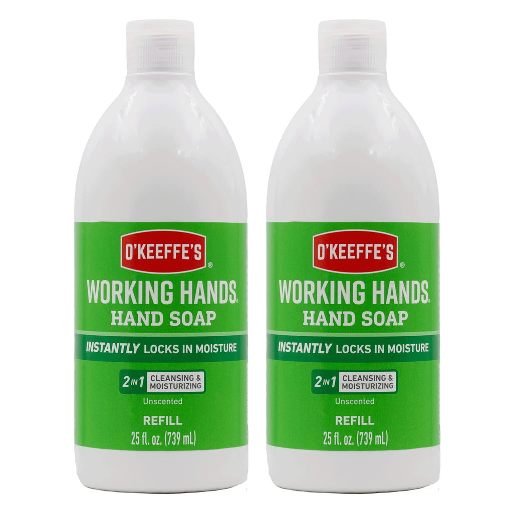 O'Keeffe's Working Hands Moisturizing Hand Soap, 25 Ounce Bottle Refill, Unscented
