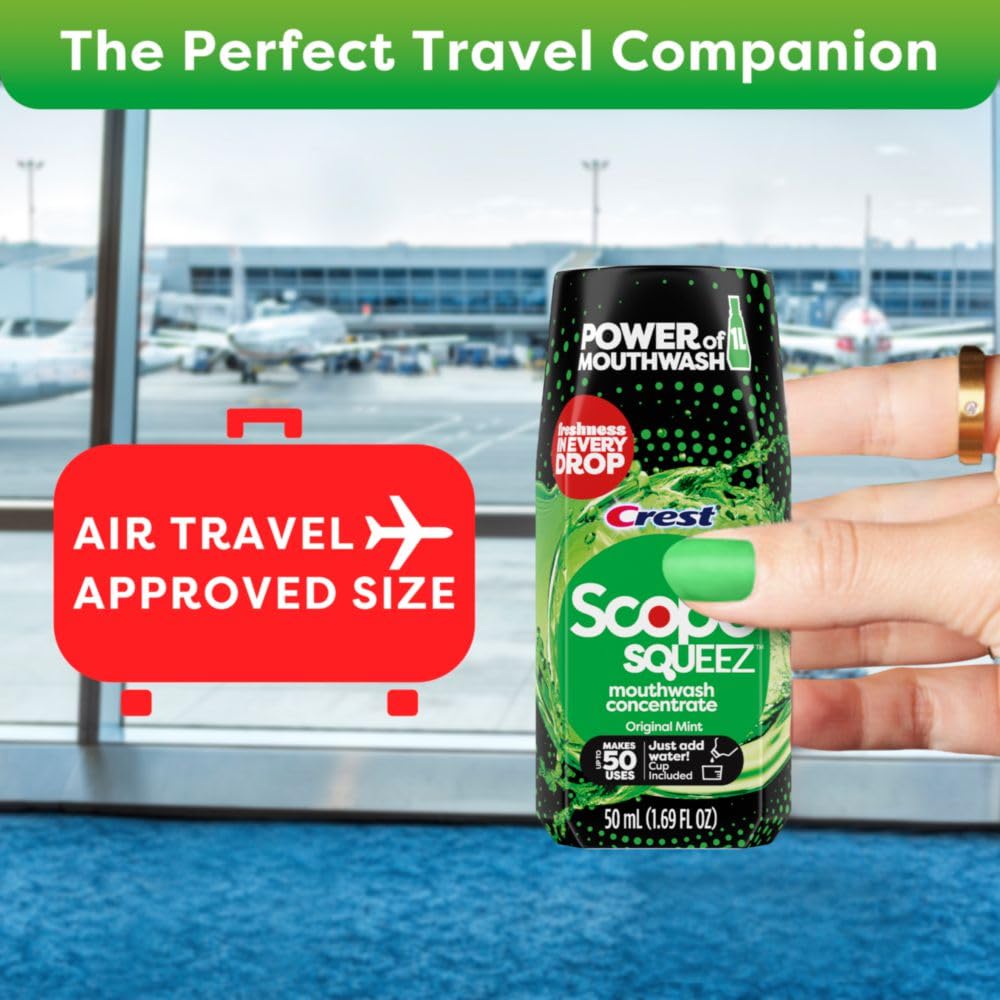 Crest Scope Squeez Mouthwash Concentrate, Original Mint Flavor, 50mL