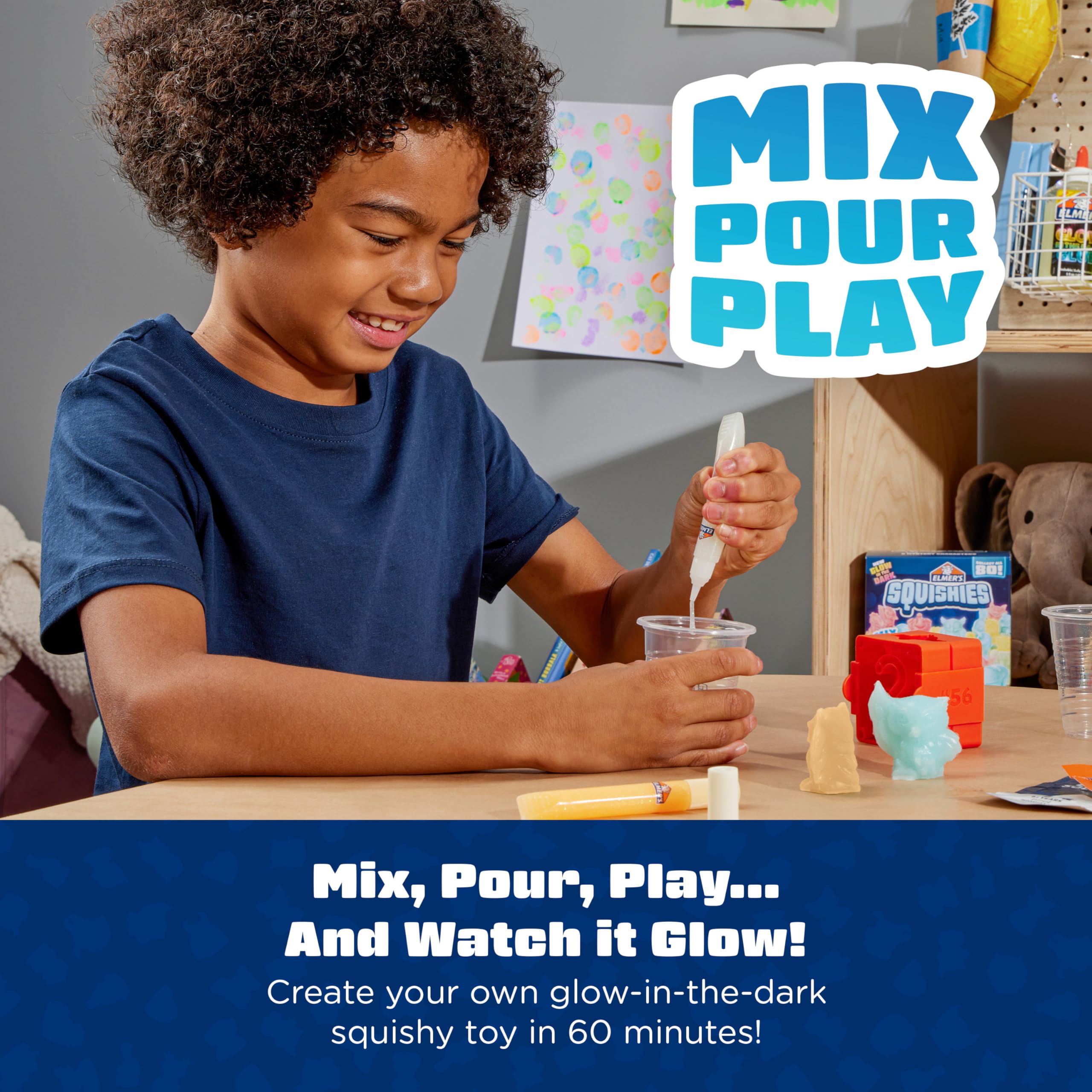 Elmer’s Squishies Refill Pack, Kids Activity, Creates 5 Additional Mystery Characters, 5 Count
