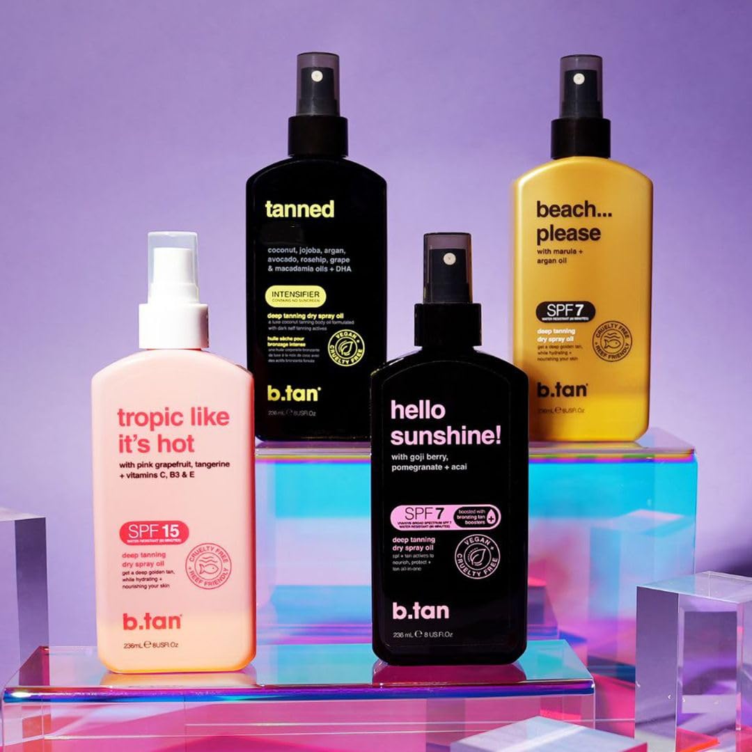 b.tan Deep Dry Spray Tanning Oils | Packed with Ultra Moisturizing Oils to Keep Skin Hydrated, Vegan & Cruelty Free, No Added Nasties