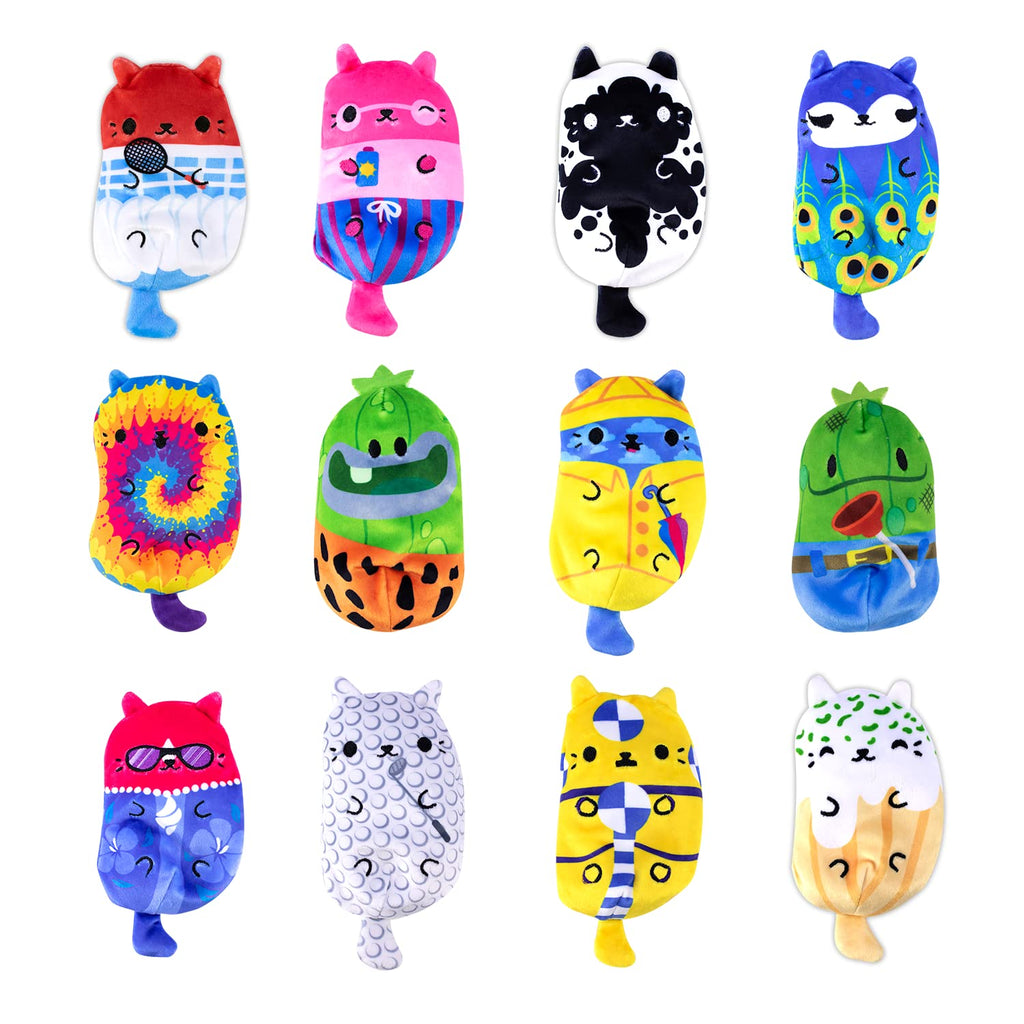 Cats vs Pickles - Mystery Bags - Gold Wave - Bean Filled Plushies! Great for Stocking Stuffers, Advent Calendars, for Kids, Boys, & Girls.