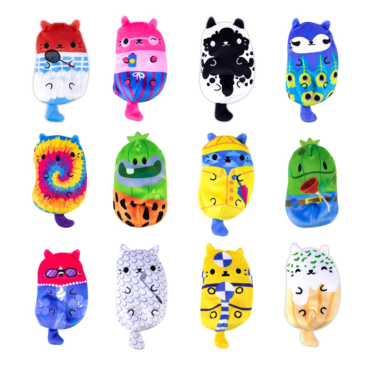 Cats vs Pickles - Mystery Bags - Gold Wave - Bean Filled Plushies! Great for Stocking Stuffers, Advent Calendars, for Kids, Boys, & Girls.