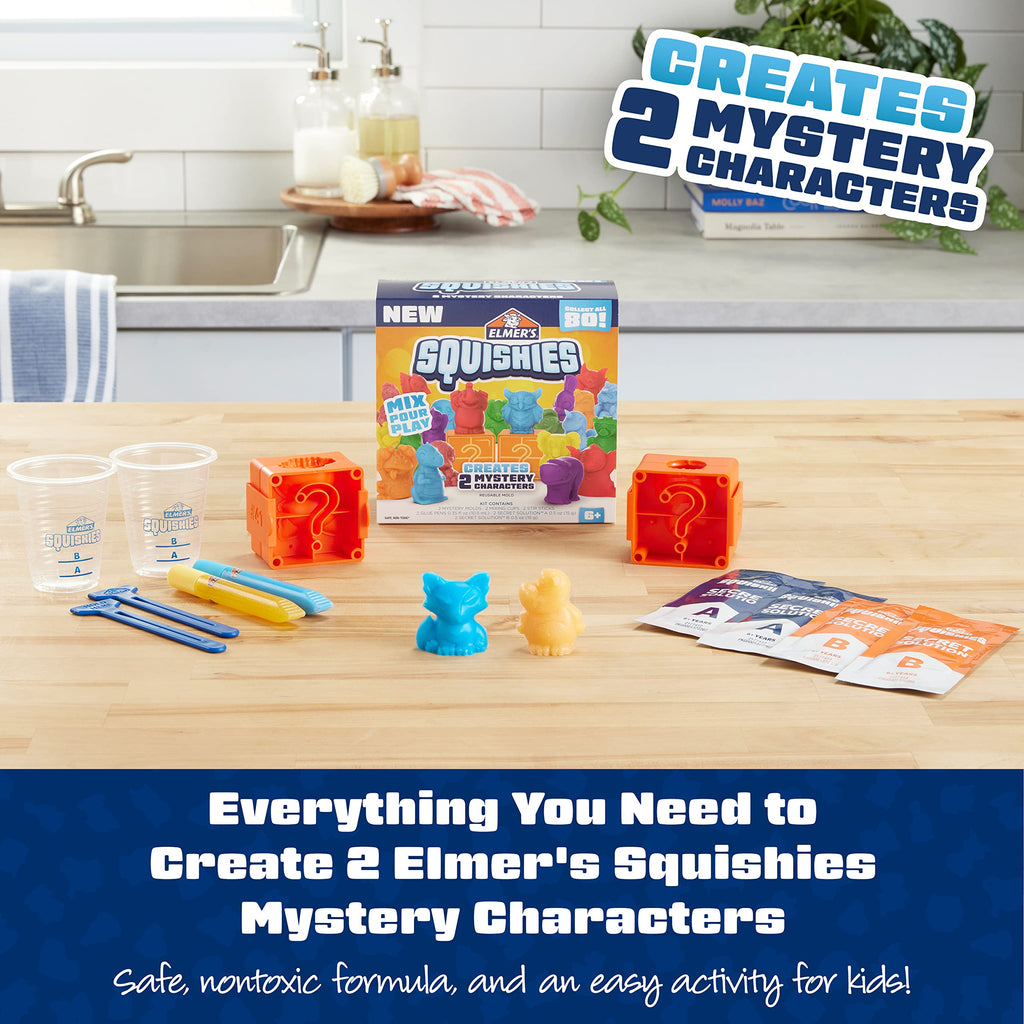 Elmer’s Squishies Refill Pack, Kids Activity, Creates 5 Additional Mystery Characters, 5 Count