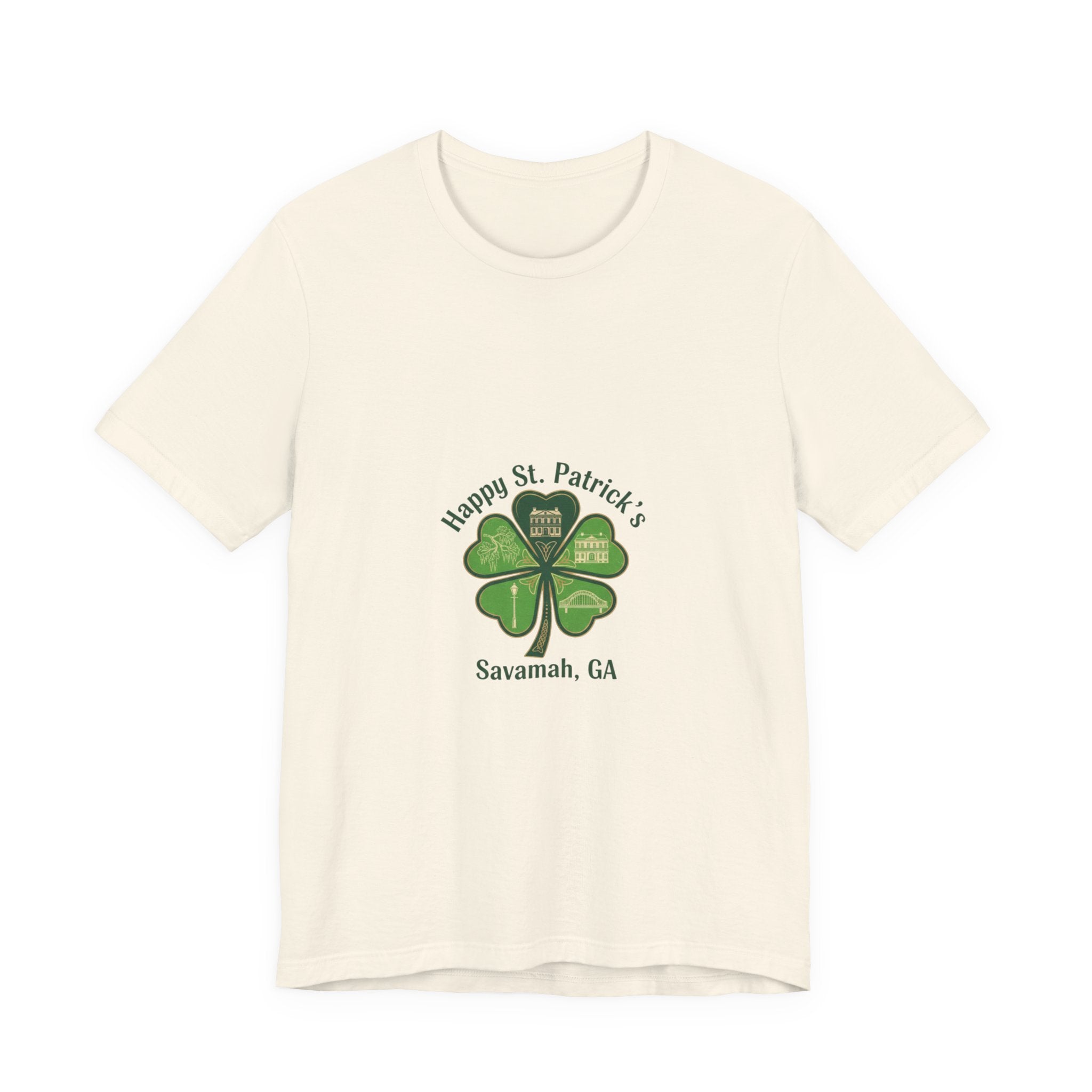 minimal clover icon Tee | tiny shamrock print, subtle luck graphic