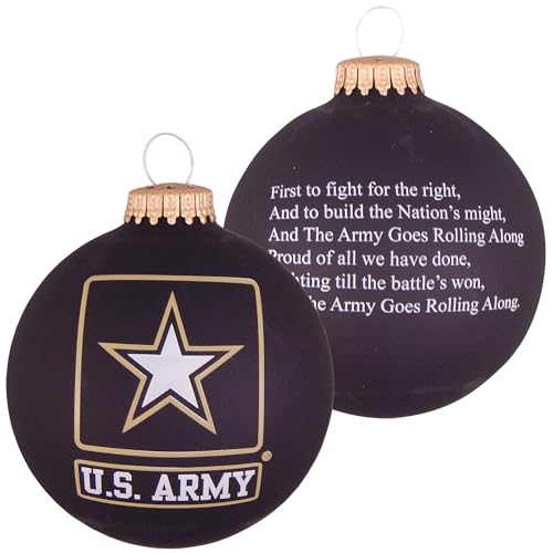 Christmas Tree Ornaments Made in The USA - 80mm / 3.25" Decorated Collectible Glass Balls from Christmas by Krebs - Handmade Hanging Holiday Decoration for Trees