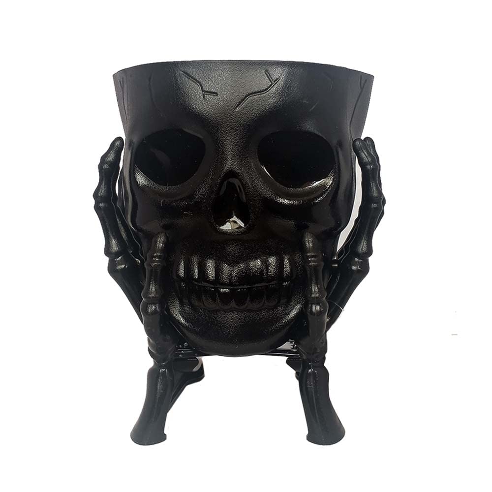 Halloween Skull Skeleton Plastic Candy Dishes - Set of Two