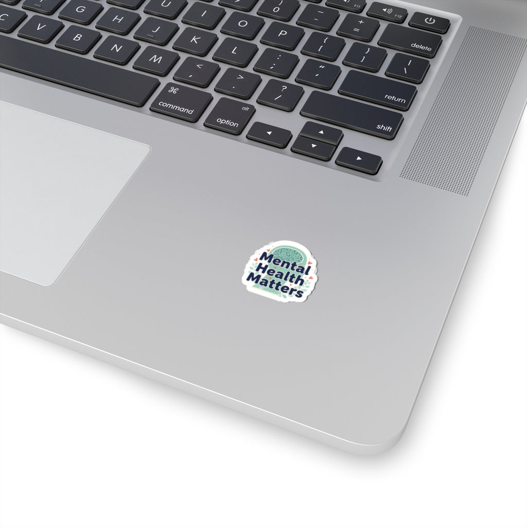 Mental Health Matters Sticker | chrome text design, reflective typography