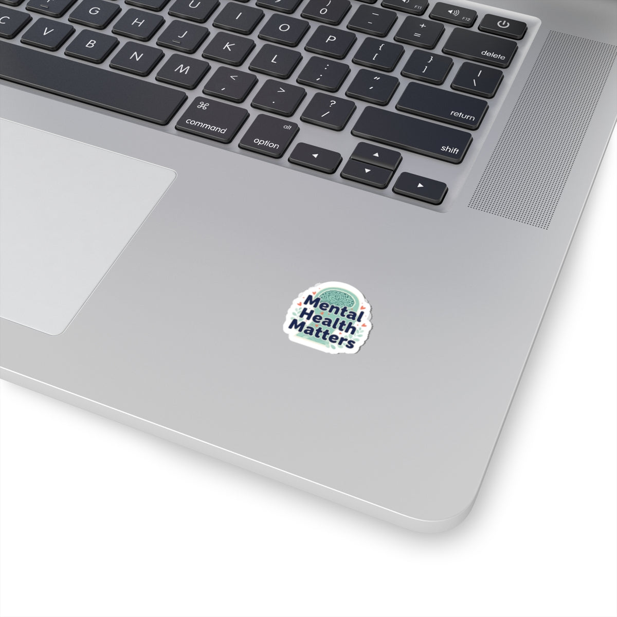 Mental Health Matters Sticker | chrome text design, reflective typography