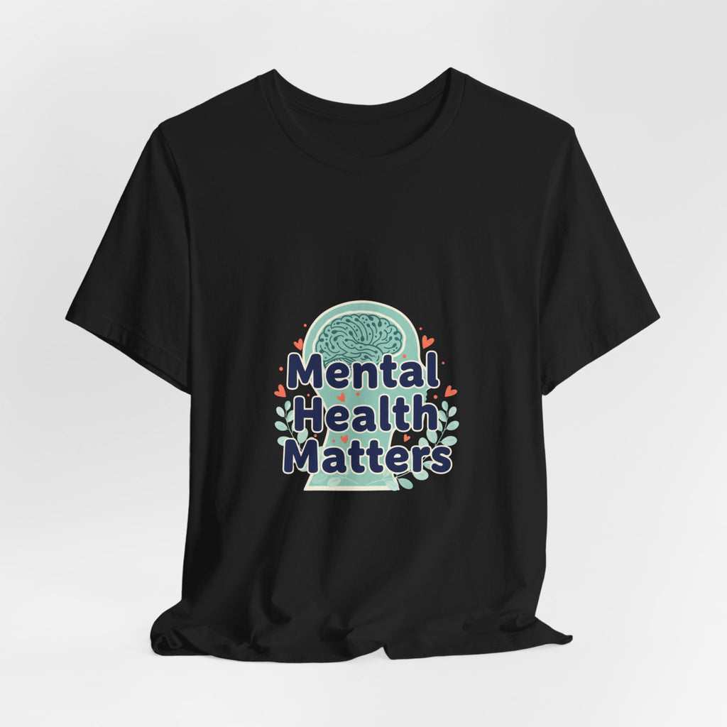 Mental Health Matters Tee | chrome text design, reflective typography