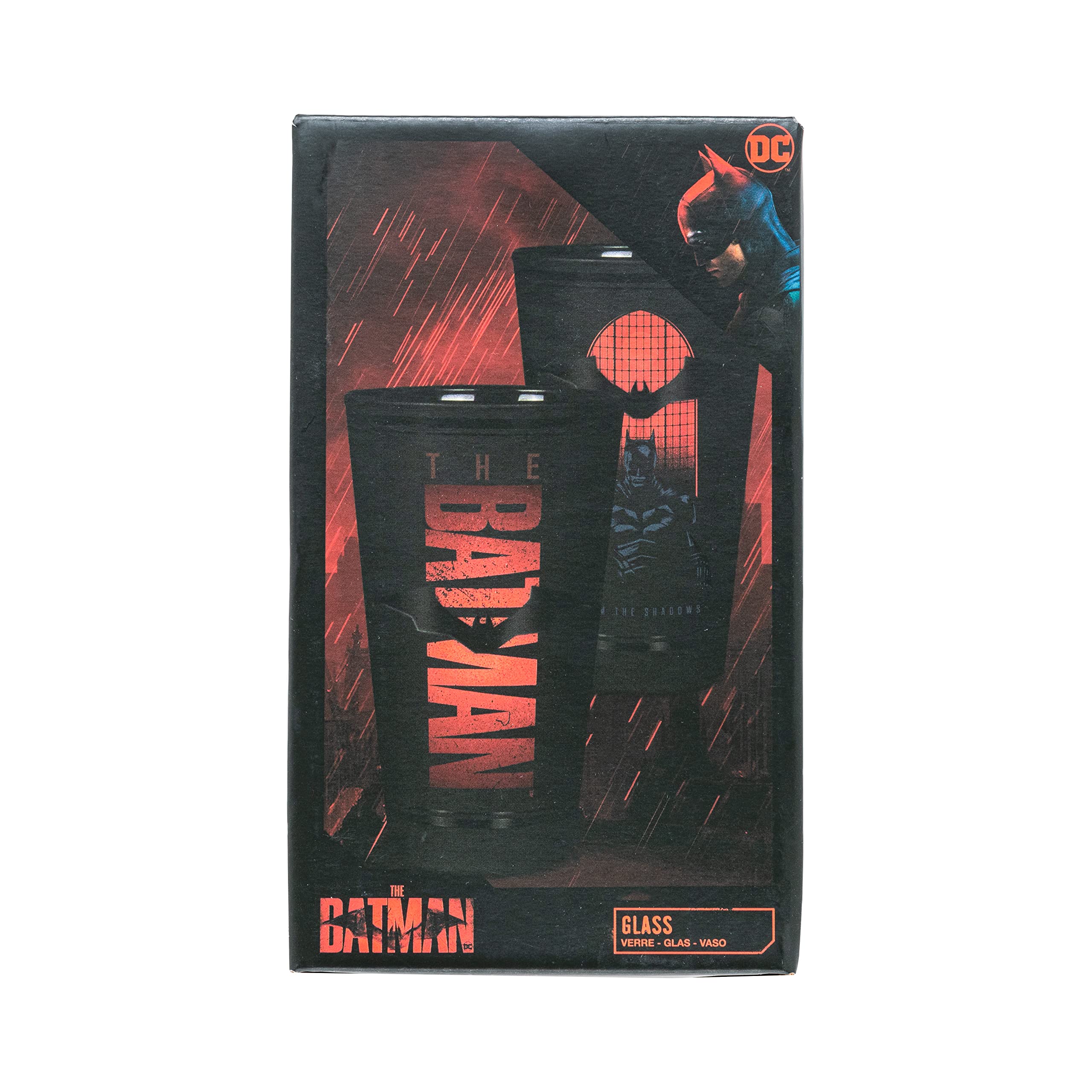 Paladone The Batman Glass, The Batman Movie Merchandise, 400 ml, 13.5 fl oz