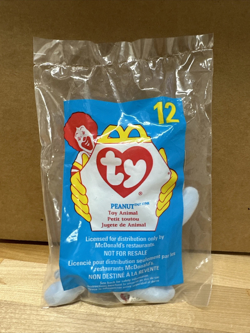 1993 Ty Beanie Babies Peanut The Elephant - Light Blue RETIRED McDonald’s RARE New ( Unopen)