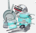 Mueller 16-Piece Non-Stick Stone Cookware Set, Turqu