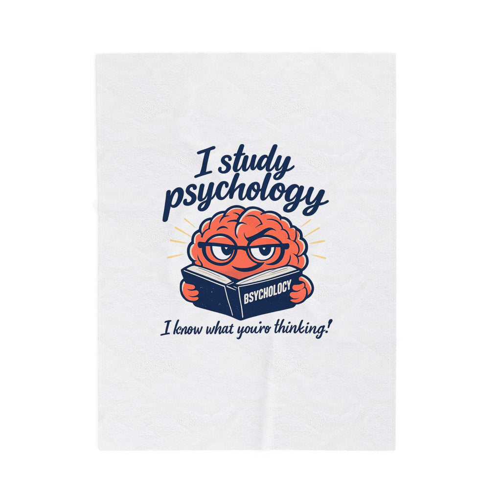 Psychology Brain Illustration Velveteen Plush Blanket | office humor, corporate irony