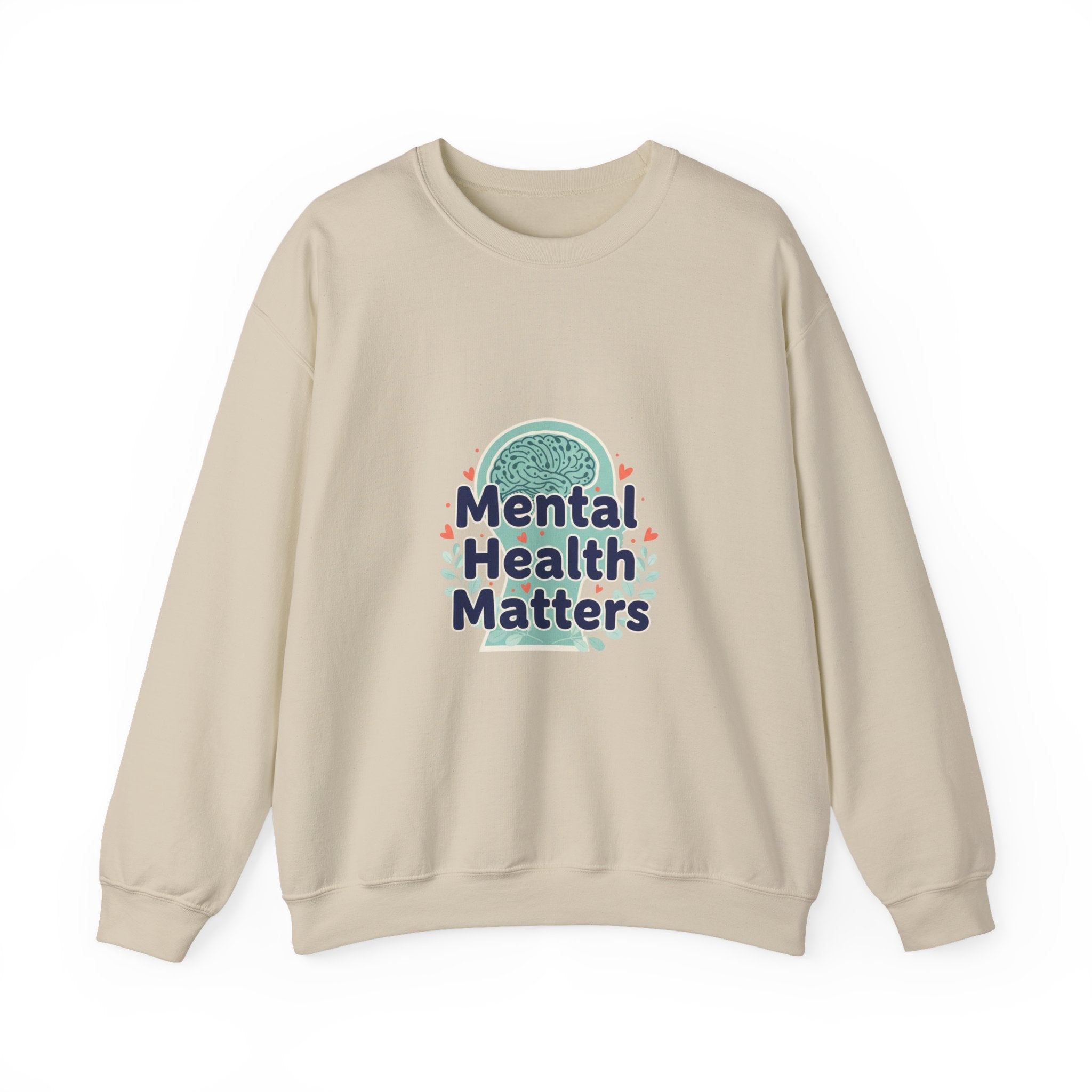 Mental Health Matters Sweatshirt | chrome text design, reflective typography