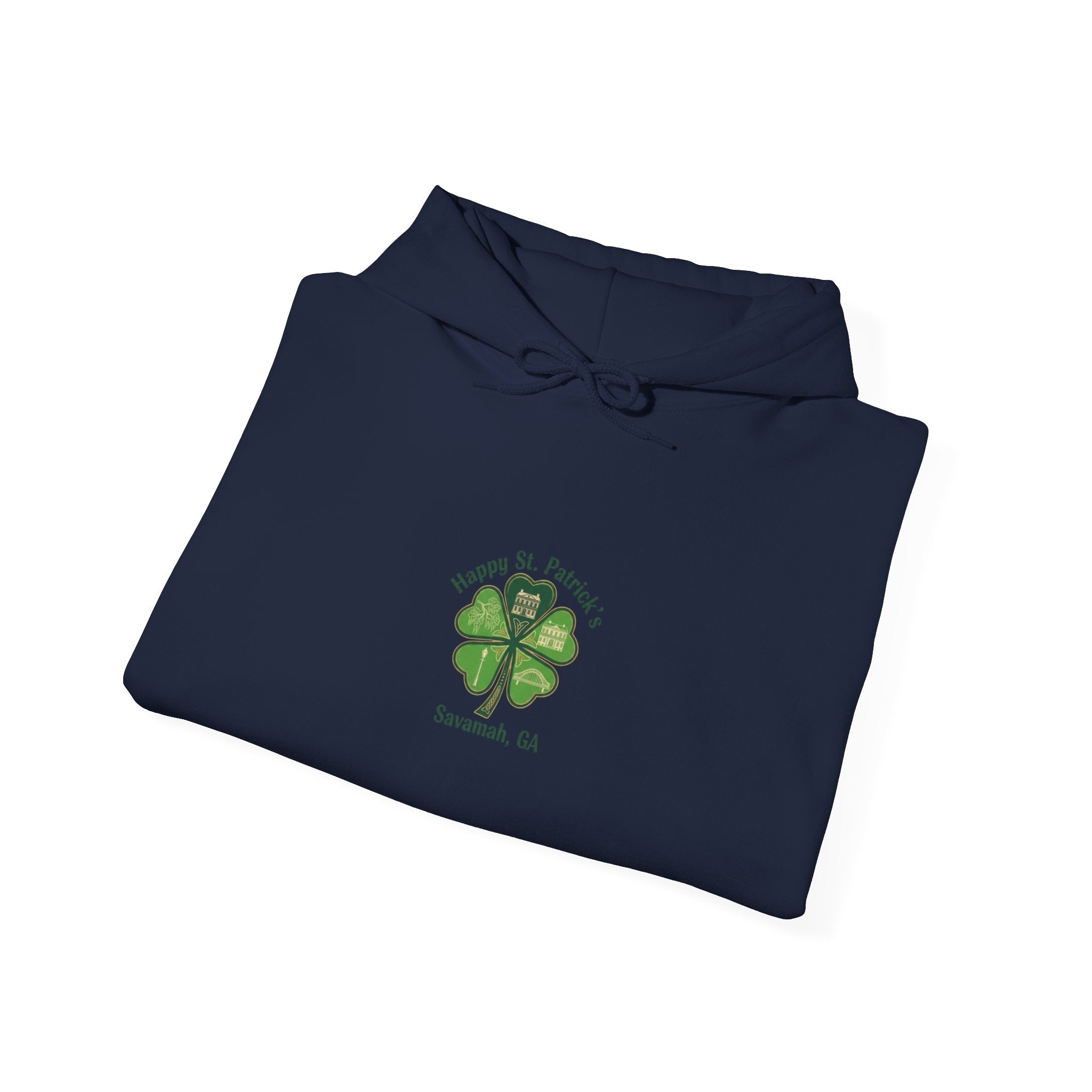 Minimal Clover Icon Hoodie | tiny shamrock print, subtle luck graphic
