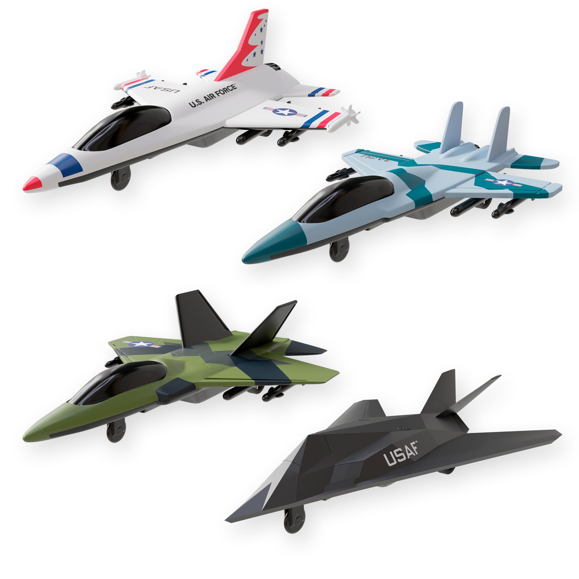 Lollipop US Air Force Airplane Toy - Official Licensed Cargo/Transport Aircraft or Fighter Helicopter & War Plane with Military Base & Action Figures Playset - Airforce Vehicle Model for Kids Ages 3+