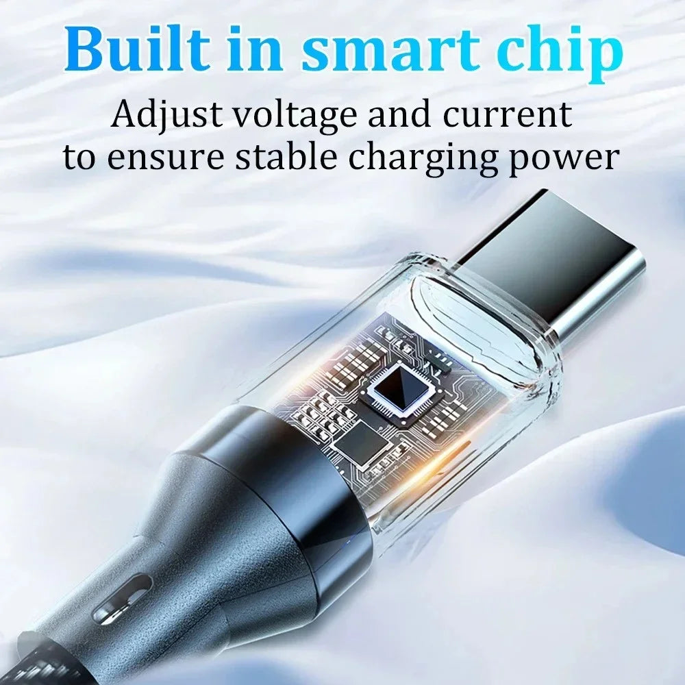 120W Type C Cable Super Fast Charging USB C To USB C Phone Charger Data Cord For iPhone Samsung Xiaomi Huawei Quick Charge Cable