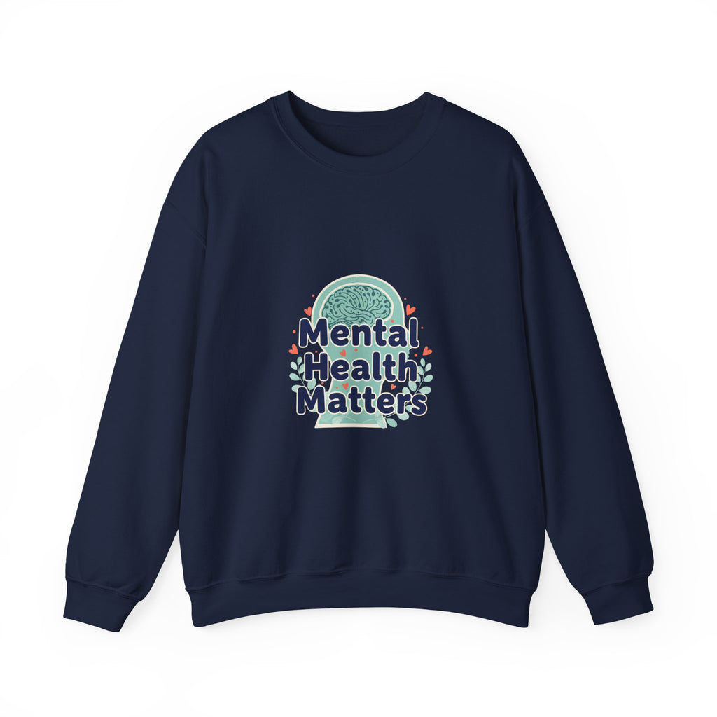 Mental Health Matters Sweatshirt | chrome text design, reflective typography