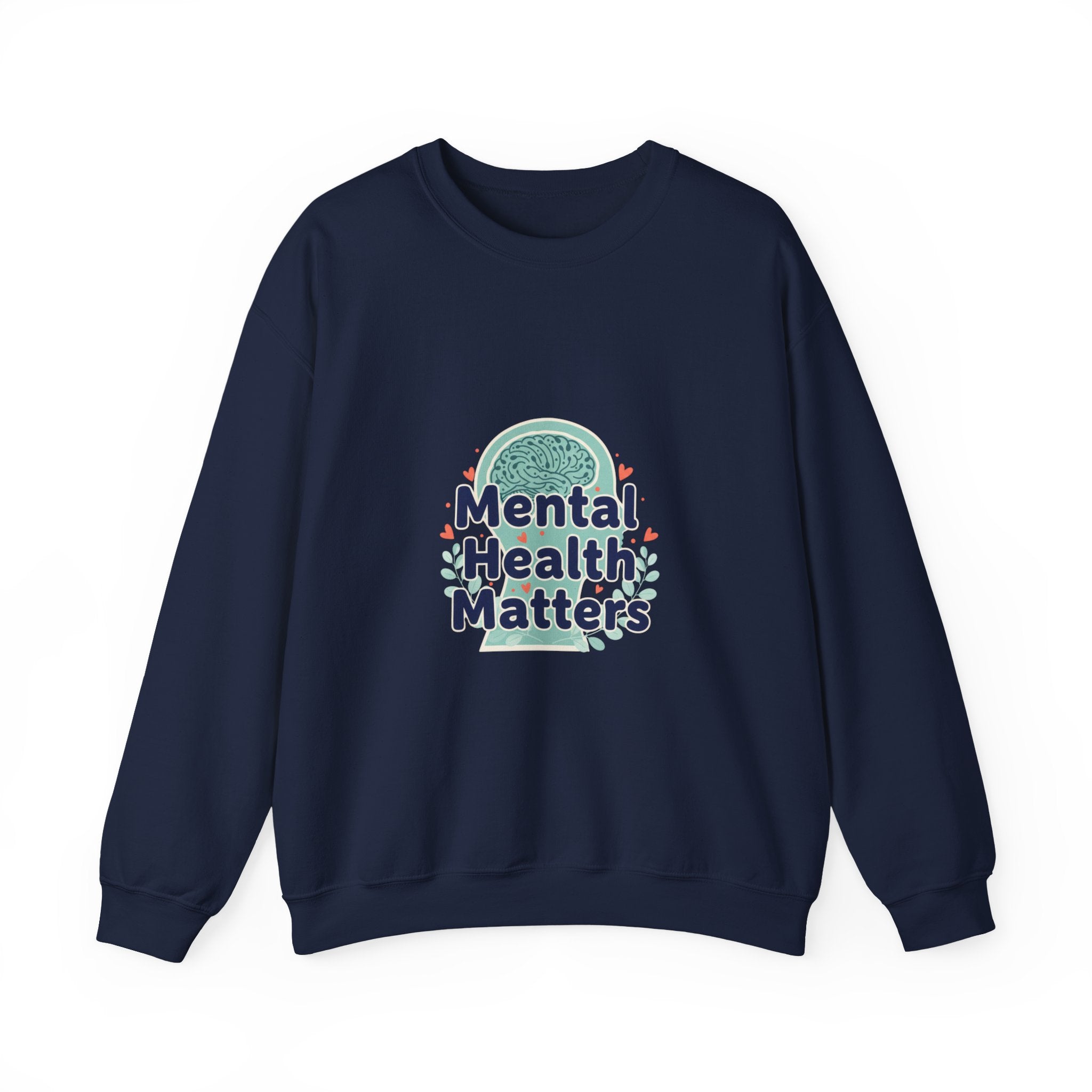 Mental Health Matters Sweatshirt | chrome text design, reflective typography
