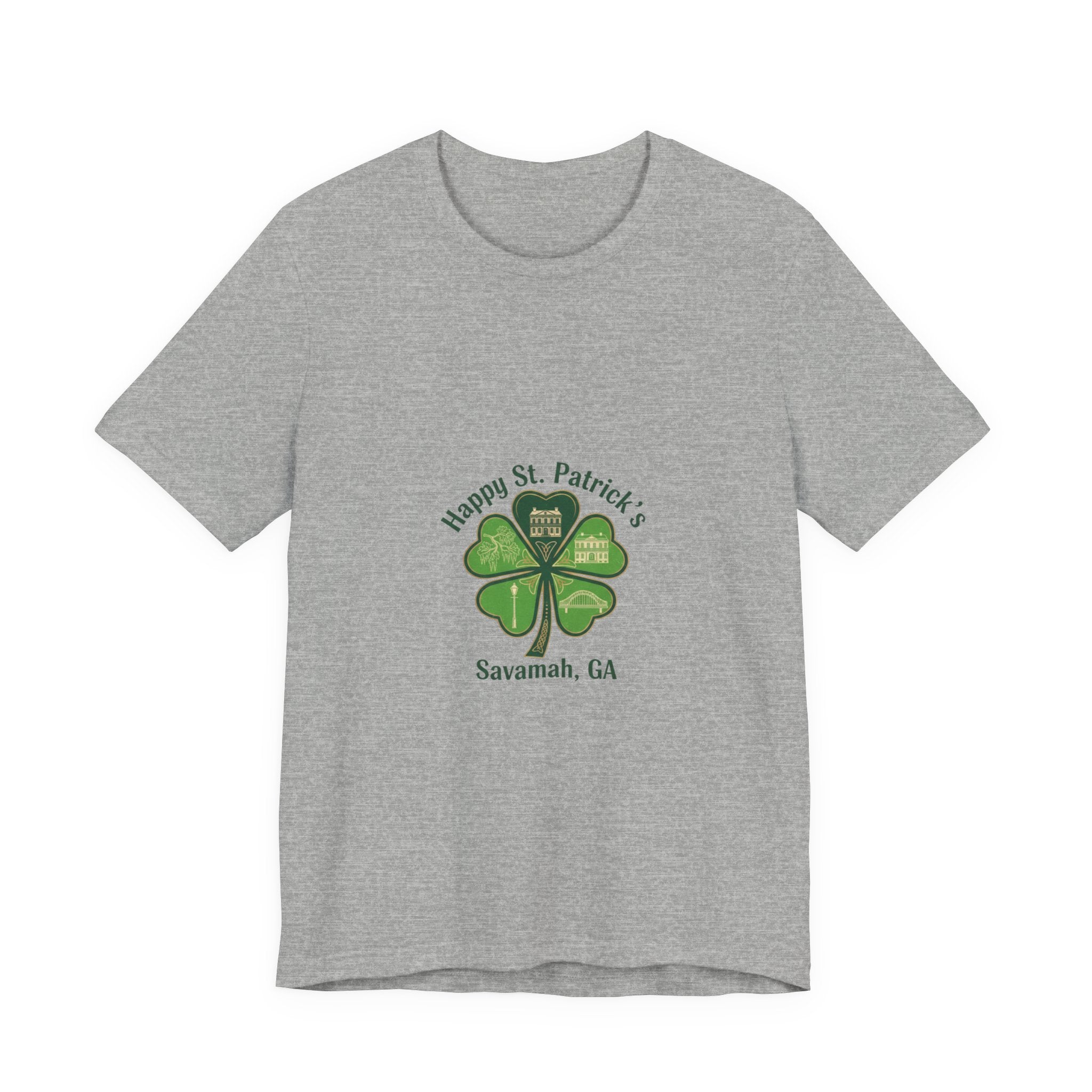minimal clover icon Tee | tiny shamrock print, subtle luck graphic